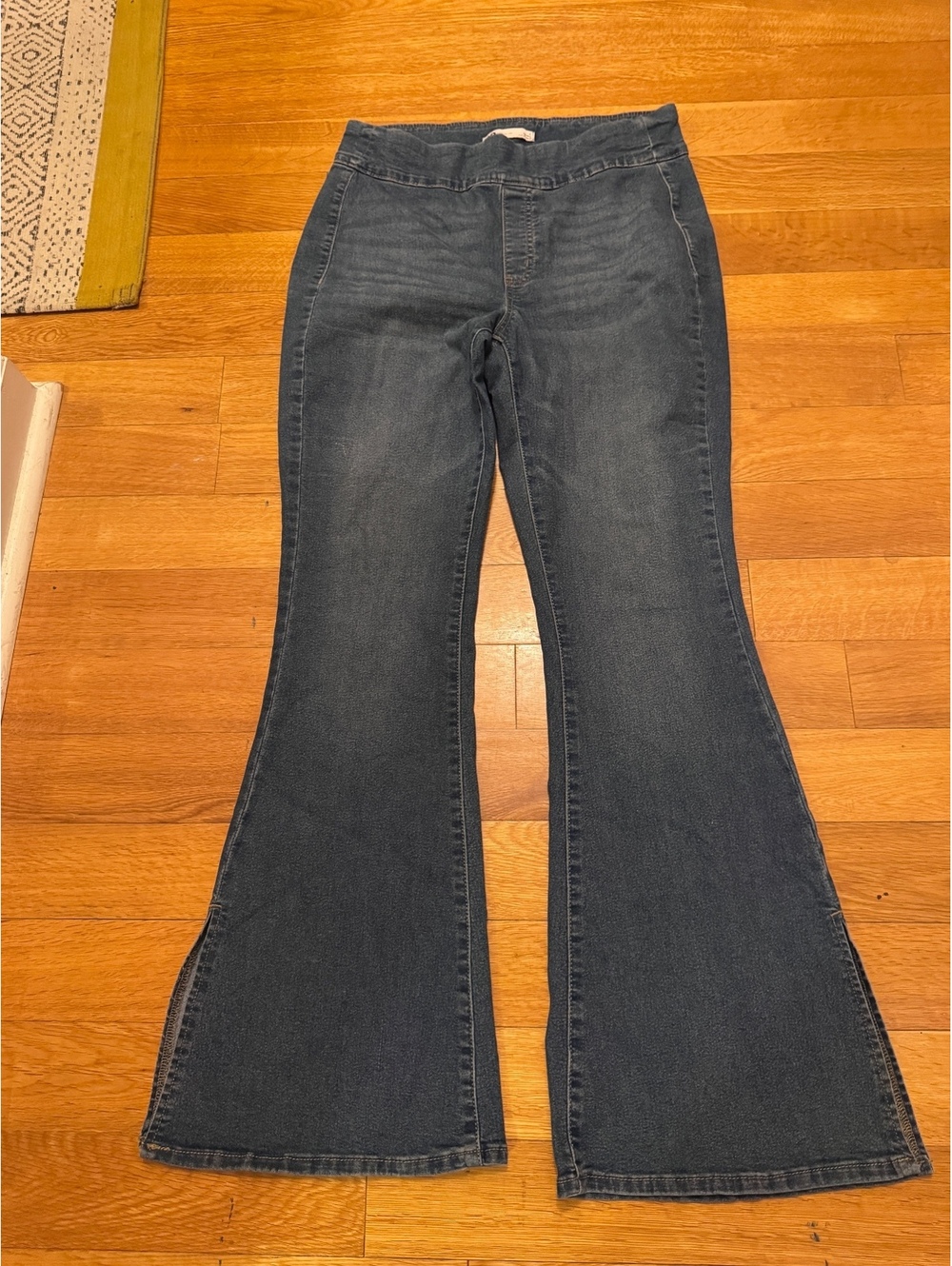 High rise pull on Flared leg denim jeans